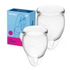 J1762-2 Набор менструальных чаш Satisfyer Feel confident Menstrual Cup ( Transparent)