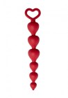 05513 Анальная цепочка Heart Ray, силикон, диаметр до 2, 5 см, длина 17, 5 см , цвет бордовый