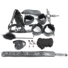 NTB-80470 Набор наручники, оковы, ошейник с поводком, веревка, фиксатор, плетка, кляп, маска, зажимы