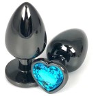 400-HVBLS Пробка &quot;Vander&quot; черный металл, кристалл голубое сердце S