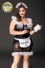 841063 Костюм горничной Candy Girl Fanny (платье, ободок, чокер, фартук, метелка) черно-белый 2XL