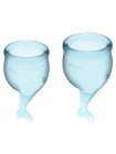 J1766-3 Набор менструальных чаш Satisfyer Feel secure Menstrual Cup (Light Blue)