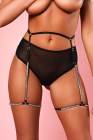 AME4037BLK Трусики с поясом и гартерами S/M Black