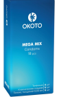 Okoto Mega Mix №18 презервативы 6 гладкая поверхностью+ 6 точечная поверхностью+6 тонкие0, 04мм.