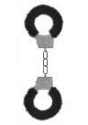 OU002BLK Металлические наручники с меховой обивкой Beginner`s Handcuffs Furry