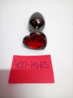 400-HVRS Пробка &quot;Vandersex&quot; черный металл кристалл красное сердце S