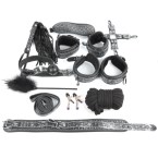 NTB-80470 Набор наручники, оковы, ошейник с поводком, веревка, фиксатор, плетка, кляп, маска, зажимы (NTB-80470)