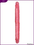 30400 Фаллоимитатор двойной, гнущийся, гелевый, розовый, 43x360 мм (30400)