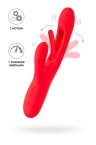 783055 Вибратор с клиторальным стимулятором Jos Patti, с двигающимся язычком,силикон,красный,24см (783055)