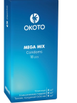 Okoto Mega Mix №18 презервативы 6  гладкая поверхностью+ 6 точечная  поверхностью+6 тонкие0,04мм. (Okoto)